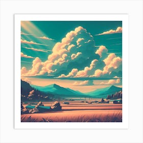 Landscape With Clouds Art Print