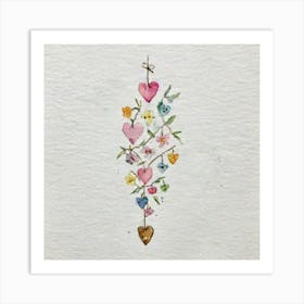 Heart Wind Chimes Art Print