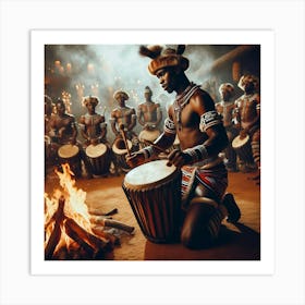 African Drumming 1 Art Print