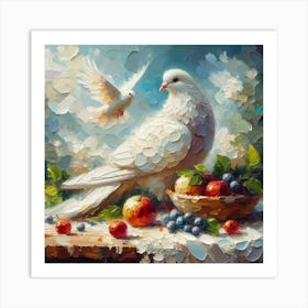 White pigeon Painting 4 Art Print