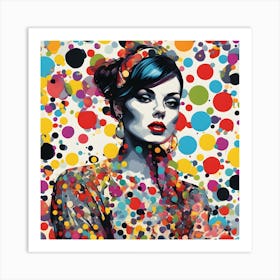 Woman Polka Dots 1 Art Print