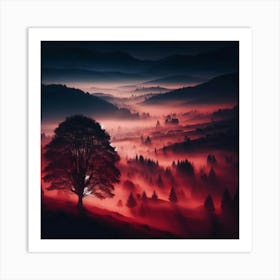 Red Mist At Sunrise Art Print