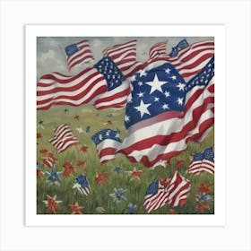 Flags in the wind Art Print