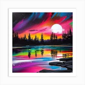 Sunset In The Woods 5 Art Print