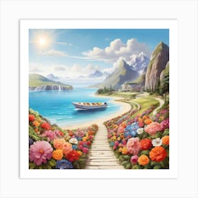 Boat On The Beach 9 Art Print