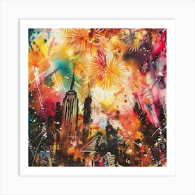 New York City Fireworks 2 Art Print