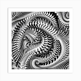 Black and White Abstract Art 390 Art Print