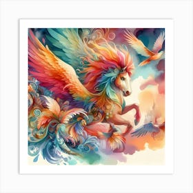 Colorful Unicorn Art Print