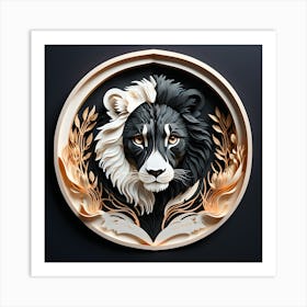 Black And White Lion Art Print