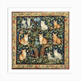 Cats In The Countryside Tapestry 7 Art Print