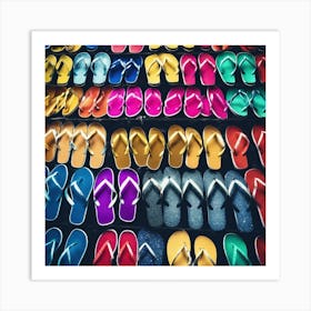 Colorful Flip Flop pack Art Print