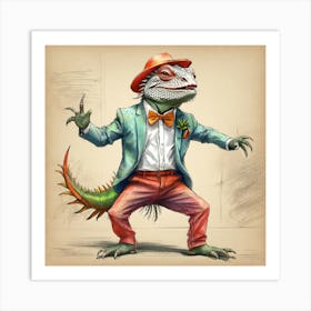 Lizard In A Suit 6 Art Print