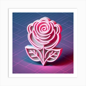 Neon Rose Art Print