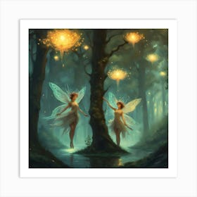 Fairies In The Forest Art Print