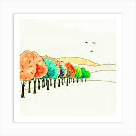 Autumn Trees Art Print