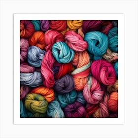 Colorful Yarn Background 19 Art Print