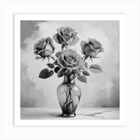 Roses In A Vase 15 Art Print