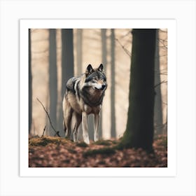 Wolf In The Forest 8 Art Print