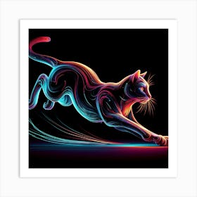 Neon Cat 1 Art Print