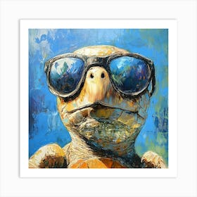 Sea Turtle In Sunglasses 10 Art Print