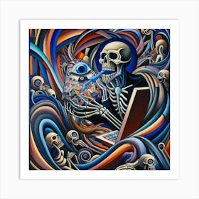 Death Surfing The Internet Art Print