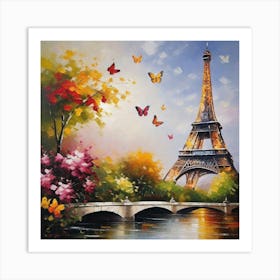 Paris With Butterflies 79 Art Print