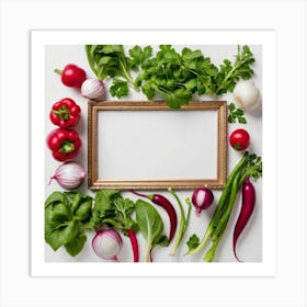 Fresh Vegetables In A Frame 3 Art Print