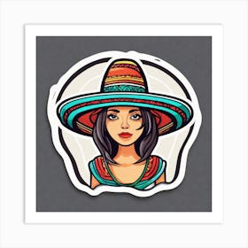 Mexico Hat Sticker 2d Cute Fantasy Dreamy Vector Illustration 2d Flat Centered By Tim Burton (2) Art Print