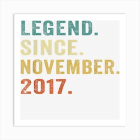 Legend Since November 2017 5 Year Old 5th Birthday Gift Art Print