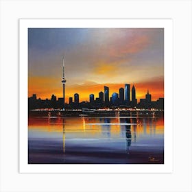 Toronto Skyline At Sunset Art Print