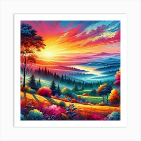 Sunset In The Valley Art Print