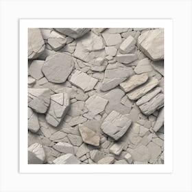 White Stone Wall Art Print