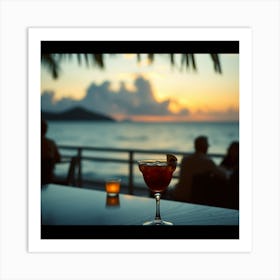 Cocktail at sunset Art Print