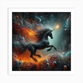 Unicorn In Space Art Print