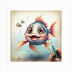 Fish Drawing 7 Art Print