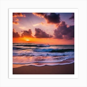 Sunset On The Beach 255 Art Print