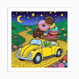 Donuts On The Road 1 Art Print