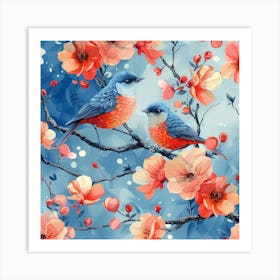 Birds On A Branch 1 Art Print