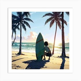 Surfer Girl Art Print