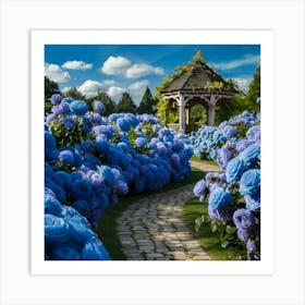 Blue Hydrangeas Art Print