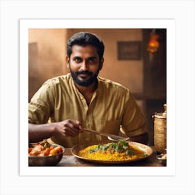 kerala man food art Art Print