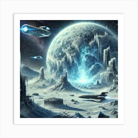 A Futuristic Sci Fi Scene Illustrating The Wide Ra Art Print