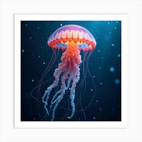 A Stunning Jellyfish With Long, Flowing Tentacles 2 Art Print