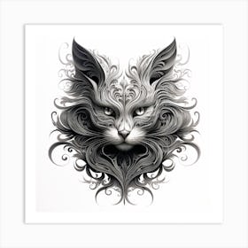 Cat Head Art Print