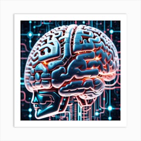 Artificial Intelligence Brain 50 Art Print