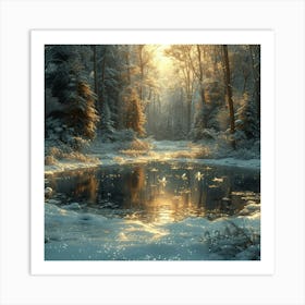 Winter In The Forest Art Print