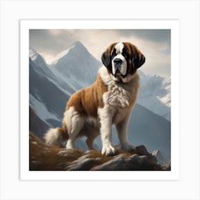 St Bernard Dog 102 Art Print