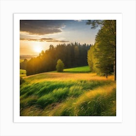 Sunset In The Countryside 55 Art Print