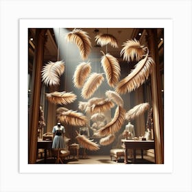 Feathers In The Air 4 Art Print