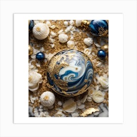 Blue And Gold Art Print